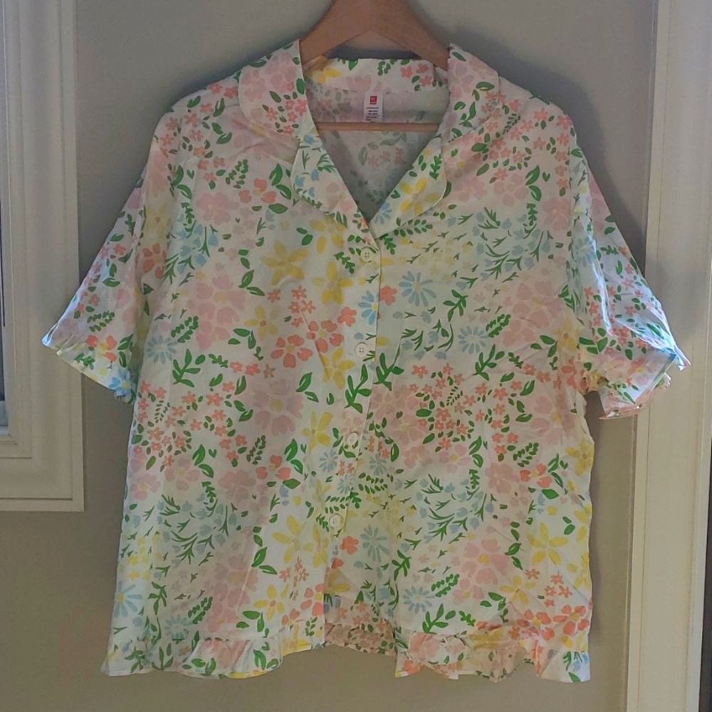 NWOT Unbranded Cotton Short Sleeve Summer Floral Pajamas Size XXL